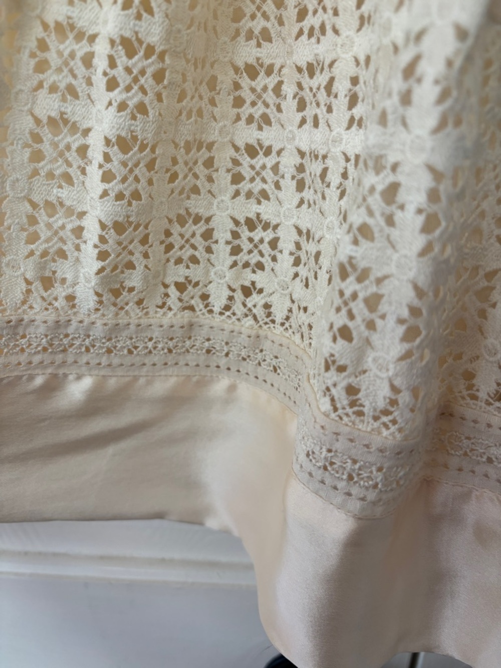 Ulla Johnson Sabrina Dress Crochet Silk Mini Dress Size 6 Medium‎ Lace Up Adjust - Picture 9 of 16